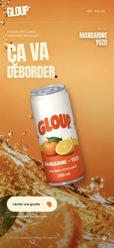 L’univers Mandarine & Yuzu du site Gloup