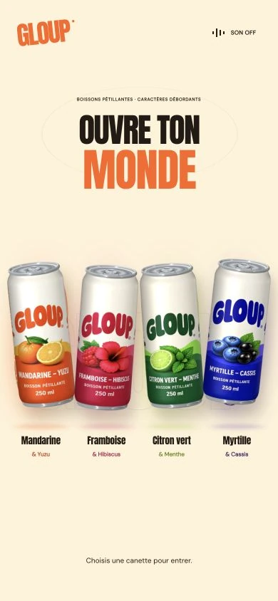 L’accueil du véritable site Gloup