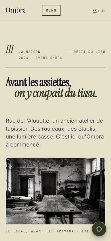 La page La maison du site Ombra