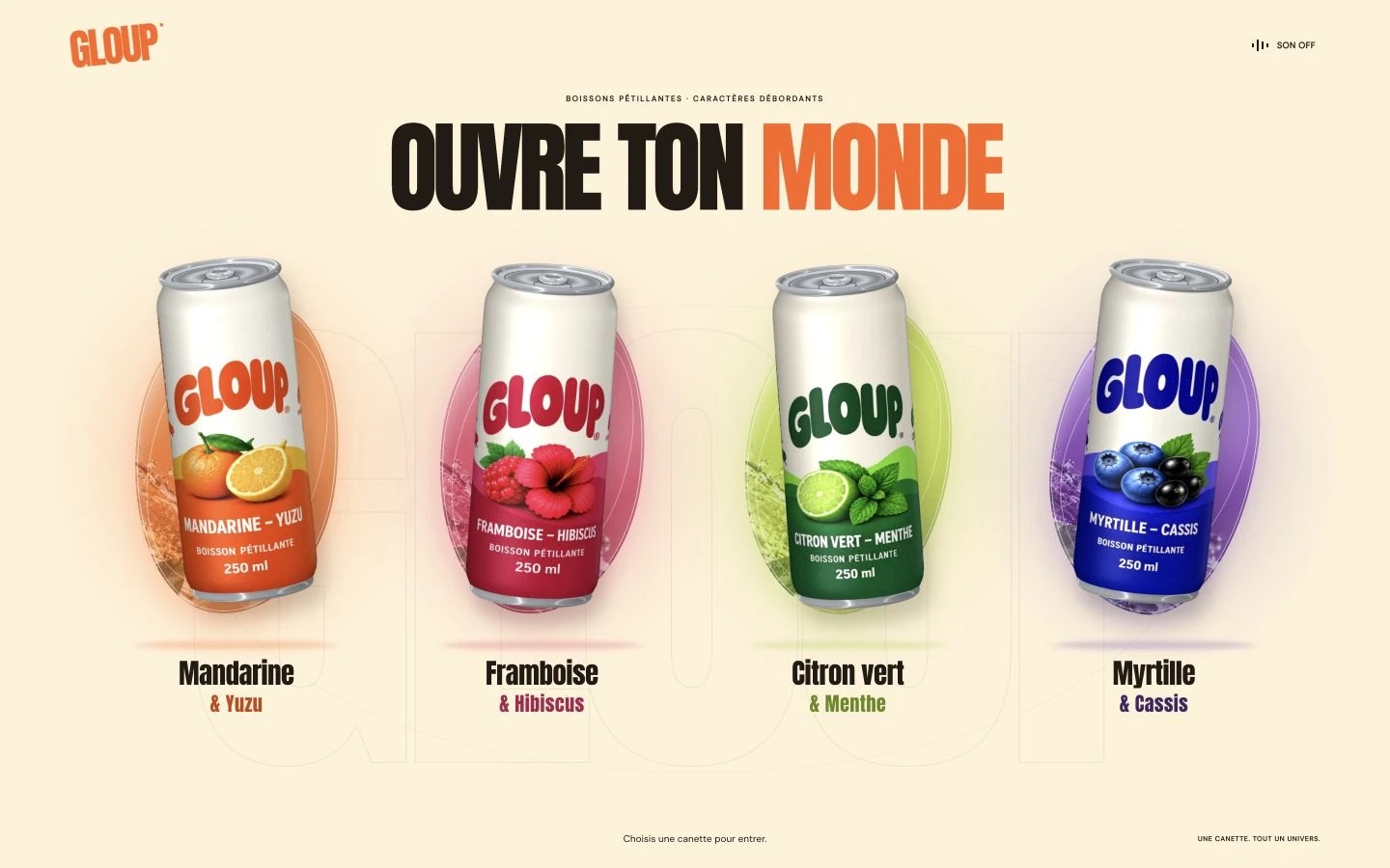 Interface du site Gloup